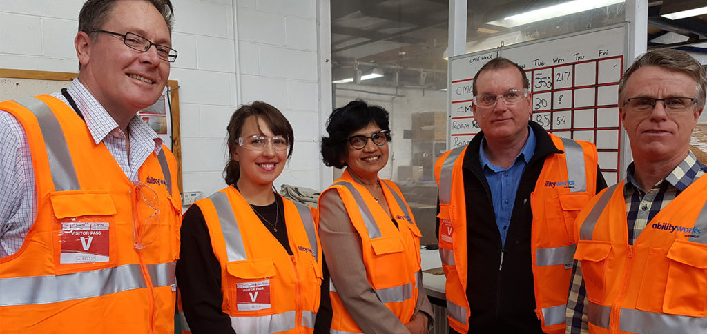 We are delighted to partner with our first major infrastructure customer the North Western Program Alliance, a partnership between the Level Crossing Removal Project, John Holland Group, KBR and Metro Trains Melbourne. The Alliance has just accepted its first delivery of Ability Works’ pre-cut shade cloth for use on roadside barriers set up on level crossing removal projects.